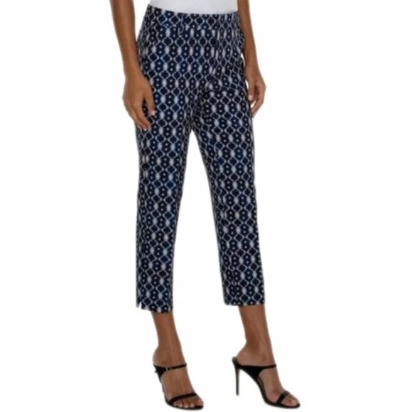 NWT Liverpool navy batik print Kelsey trouser 10/30 - Picture 2 of 11